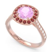 Halo Pave Milgrain Drumara Ring