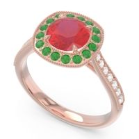 Halo Pave Milgrain Drumara Ring