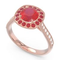 Halo Pave Milgrain Drumara Ring