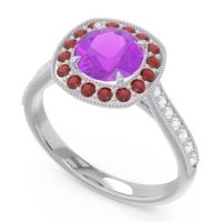 Halo Pave Milgrain Drumara Ring