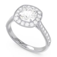 Halo Pave Milgrain Drumara Ring