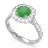 Halo Pave Milgrain Drumara Ring