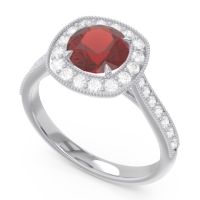 Halo Pave Milgrain Drumara Ring