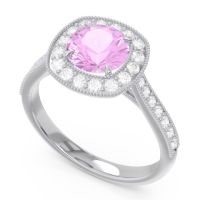 Halo Pave Milgrain Drumara Ring