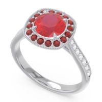 Halo Pave Milgrain Drumara Ring