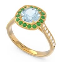 Halo Pave Milgrain Drumara Ring