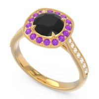 Halo Pave Milgrain Drumara Ring