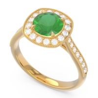 Halo Pave Milgrain Drumara Ring