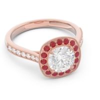 Halo Pave Milgrain Drumara Ring