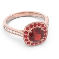 Halo Pave Milgrain Drumara Ring