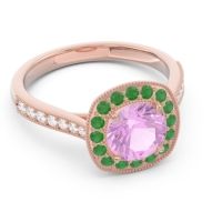 Halo Pave Milgrain Drumara Ring