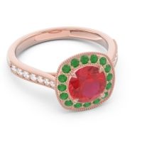 Halo Pave Milgrain Drumara Ring
