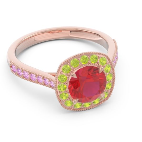 Halo Pave Milgrain Drumara Ring