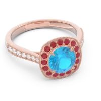 Halo Pave Milgrain Drumara Ring