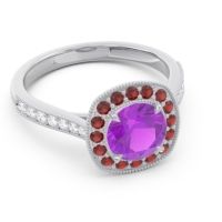 Halo Pave Milgrain Drumara Ring