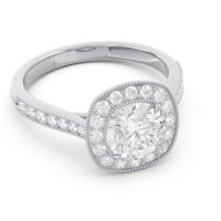 Halo Pave Milgrain Drumara Ring