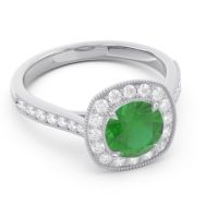 Halo Pave Milgrain Drumara Ring