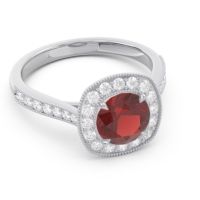 Halo Pave Milgrain Drumara Ring