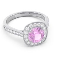 Halo Pave Milgrain Drumara Ring