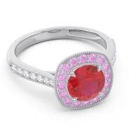 Halo Pave Milgrain Drumara Ring