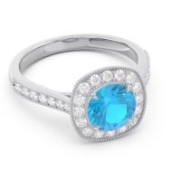Halo Pave Milgrain Drumara Ring