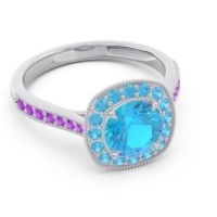 Halo Pave Milgrain Drumara Ring