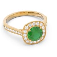 Halo Pave Milgrain Drumara Ring