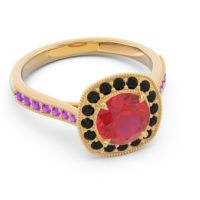 Halo Pave Milgrain Drumara Ring