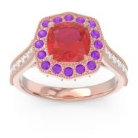 Halo Pave Milgrain Bhraamara Ring