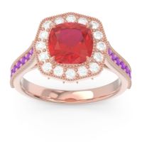 Halo Pave Milgrain Bhraamara Ring