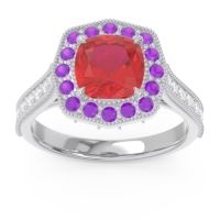 Halo Pave Milgrain Bhraamara Ring