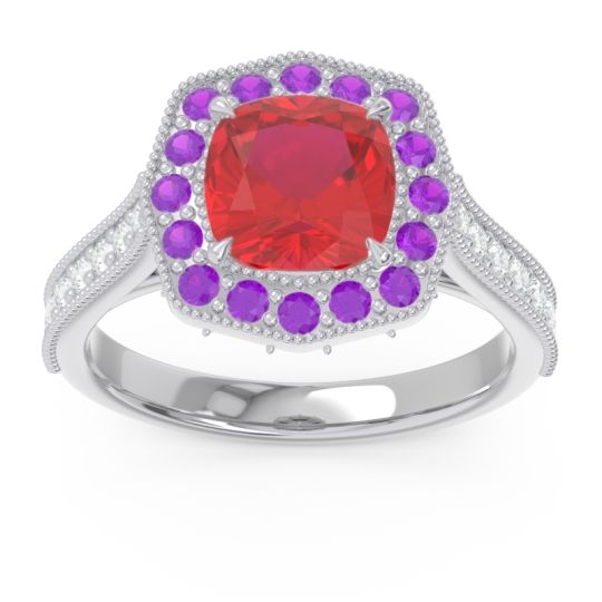 Halo Pave Milgrain Bhraamara Ring