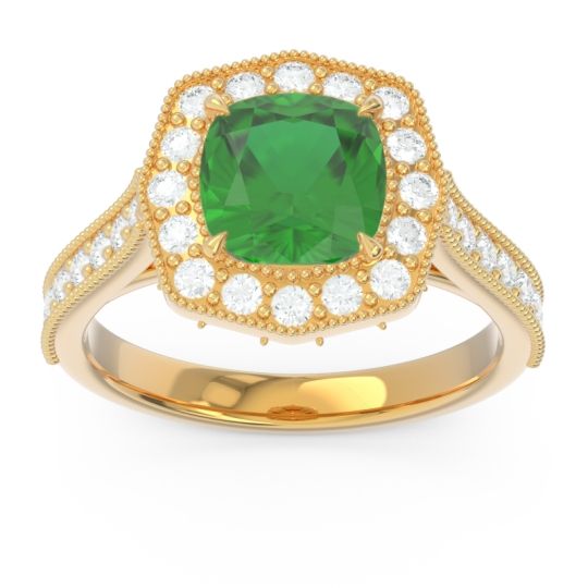Halo Pave Milgrain Bhraamara Ring