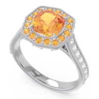 Halo Pave Milgrain Bhraamara Ring