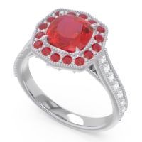 Halo Pave Milgrain Bhraamara Ring