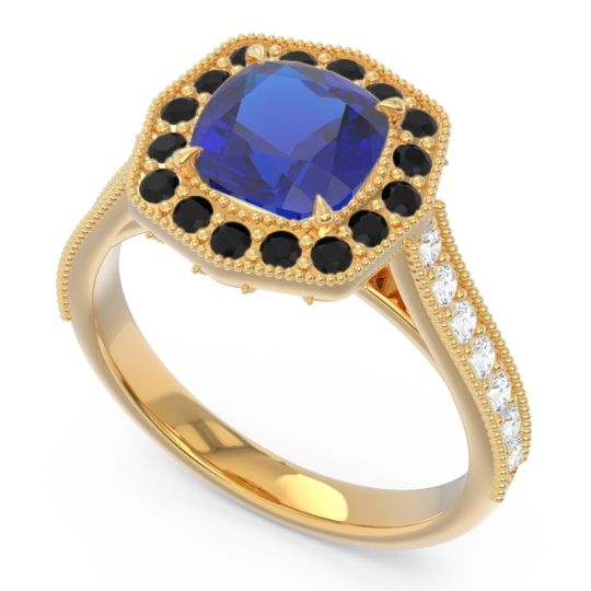 Halo Pave Milgrain Bhraamara Ring