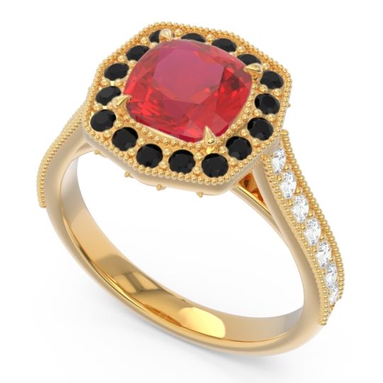 Halo Pave Milgrain Bhraamara Ring