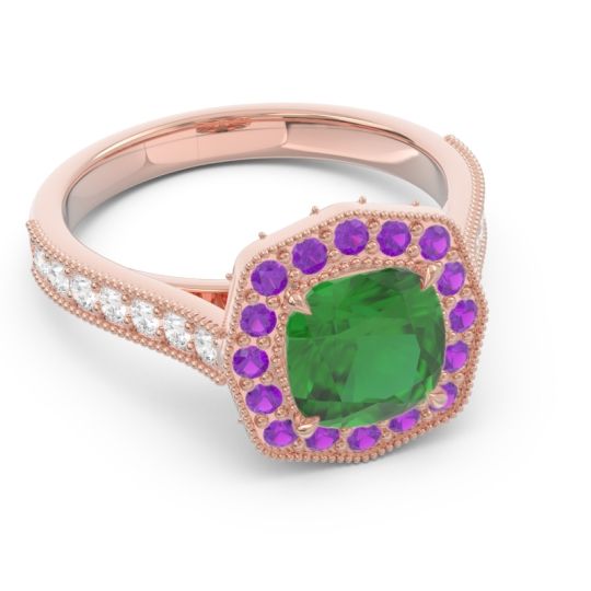 Halo Pave Milgrain Bhraamara Ring