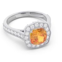 Halo Pave Milgrain Bhraamara Ring