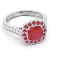 Halo Pave Milgrain Bhraamara Ring