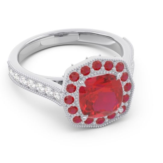 Halo Pave Milgrain Bhraamara Ring