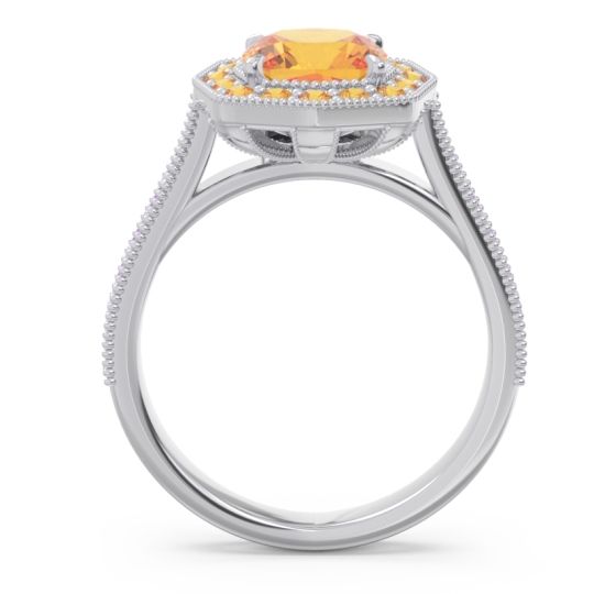 Halo Pave Milgrain Bhraamara Ring