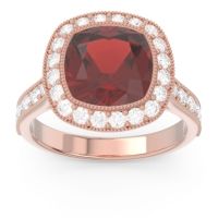 Halo Milgrain Cushion Tugga Ring