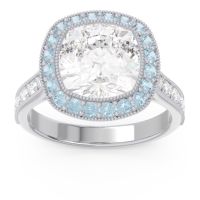 Halo Milgrain Cushion Tugga Ring
