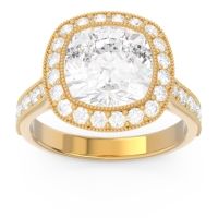 Halo Milgrain Cushion Tugga Ring