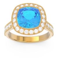 Halo Milgrain Cushion Tugga Ring