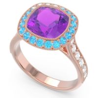 Halo Milgrain Cushion Tugga Ring