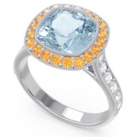 Halo Milgrain Cushion Tugga Ring