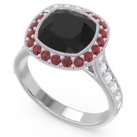 Halo Milgrain Cushion Tugga Ring