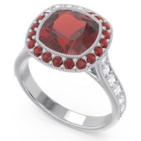 Halo Milgrain Cushion Tugga Ring